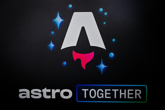 Astro Together logo in white, blue, and red.